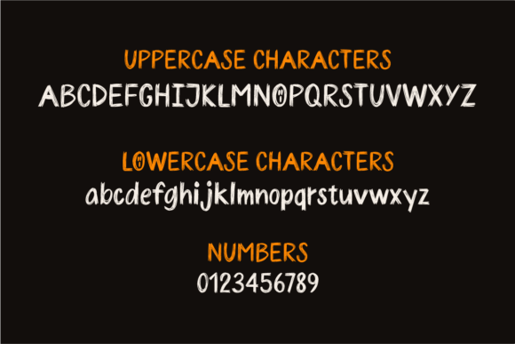 28 Halloween Fonts for T-Shirt Designs & POD 33 Halloween font showcasing uppercase, lowercase characters, and numbers in a spooky style.