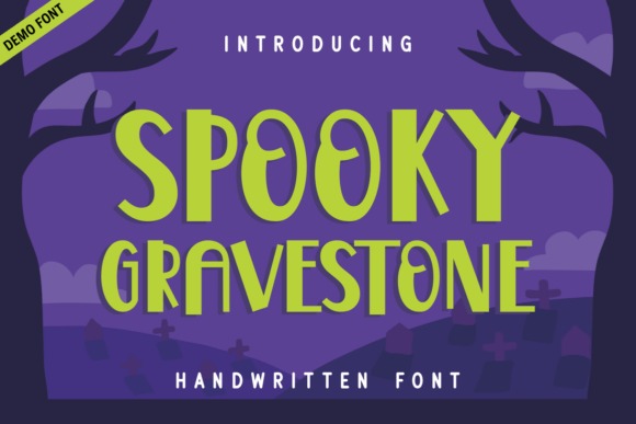 34 Halloween Lettering Fonts: Creepy Hand-Drawn Style 25 Spooky Gravestone demo font showcasing crooked letters and a cemetery theme. โ Halloween lettering fonts
