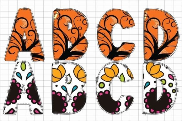 24 Halloween ABC Fonts for Spooky Alphabet Designs 15 Colorful Halloween ABC fonts with decorative elements.