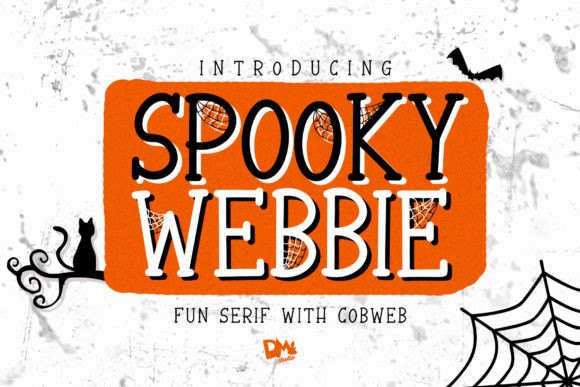 28 Halloween Fonts for Stickers & Labels That Print Clearly 15 Spooky Webbie by dmletter31 580x387 1
