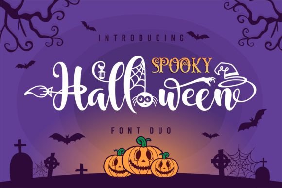 25 Cute Halloween Bubble Fonts for Playful Designs 15 Playful Halloween font design featuring pumpkins, bats, and spooky elements.
