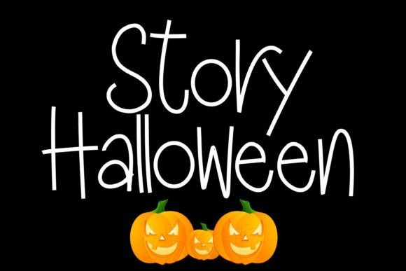 49 Thick Halloween Fonts for Bold Posters and T-Shirts 9 Playful Halloween font with pumpkins, suitable for spooky designs.