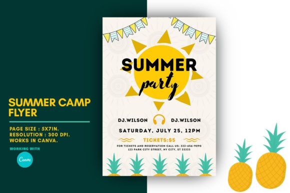 29 Bright Summer Party Invite Templates for Sunny Celebrations 34 Bright summer party invitation featuring sun and pineapple graphics.