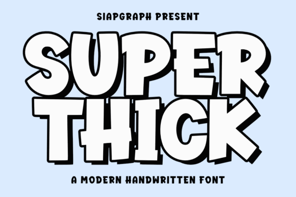 45 Chunky Halloween Fonts for Cricut and Canva Projects 43 Super Thick font design in bold, chunky letters on a light blue background.