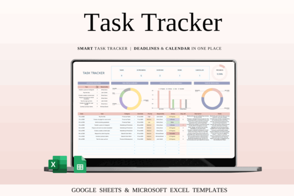 15 Top Google Sheets Bundle for Graphic Designers' Assets 18 Task Tracker template for managing deadlines and tasks in Google Sheets and — Google Sheets bundles for graphic designers