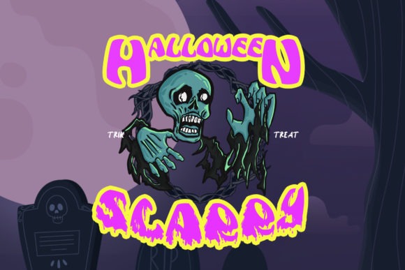 34 Halloween Lettering Fonts: Creepy Hand-Drawn Style 47 Halloween lettering fonts featuring a spooky skeleton design.