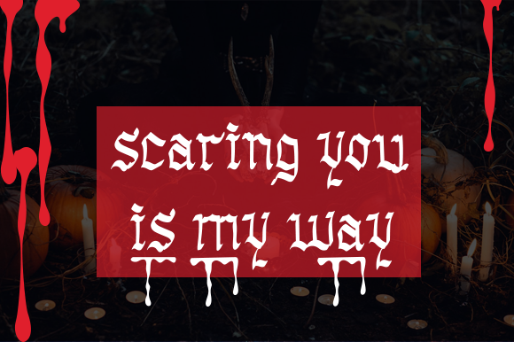 Spooky Font Alphabet: 33 Best Halloween Styles for 2026 33 Spooky Halloween font displaying the text 'scaring you is my way' with a dark background and pumpkins.