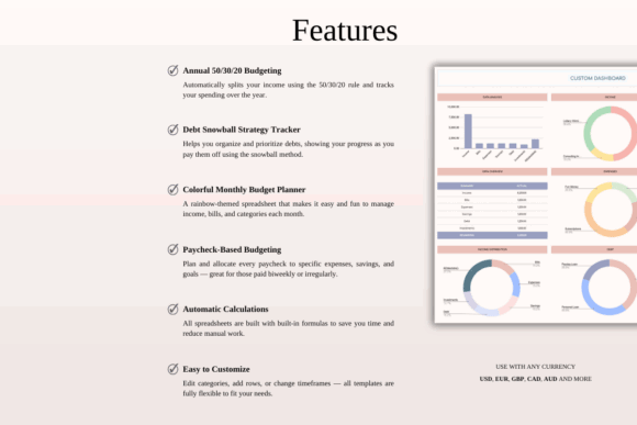 12 Google Sheets Templates for Design Project Mgt 24 Features of a budgeting spreadsheet including annual budgeting, debt strategy — Google Sheets templates for design project