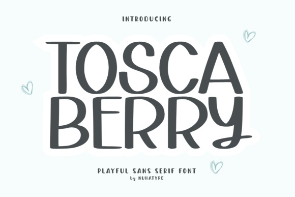 Tosca Berry Handwriting Font — Fun Handwriting Fonts Fun Handwriting Fonts for kids worksheets featuring Tosca Berry.