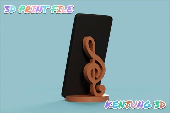 Treble Clef Phone Holder — 3D printed gift Treble clef phone holder for 3D printed gift