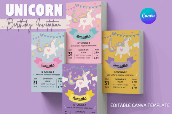 40 Editable Birthday Party Invite Template Ideas for Every 30 Editable unicorn birthday invitation template featuring colorful design and space for event โ birthday party invite template