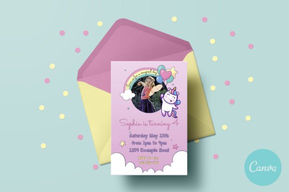 40 Editable Birthday Party Invite Template Ideas for Every 28 Editable unicorn birthday party invite template featuring colorful design and photo space.