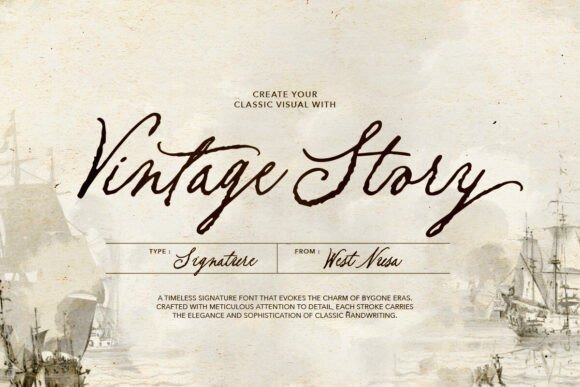 Vintage Story Calligraphy Font — vintage calligraphy fonts Vintage calligraphy font named Vintage Story for elegant invitations. — vintage calligraphy fonts