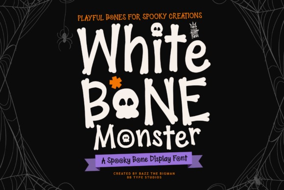 24 Halloween ABC Fonts for Spooky Alphabet Designs 33 Whitebone Monster Halloween ABC font showcasing playful bone designs. โ Halloween ABC fonts
