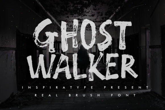 44 Spooky Halloween Alphabet Fonts for Posters and Crafts 13 Ghost Walker font displayed in a spooky setting