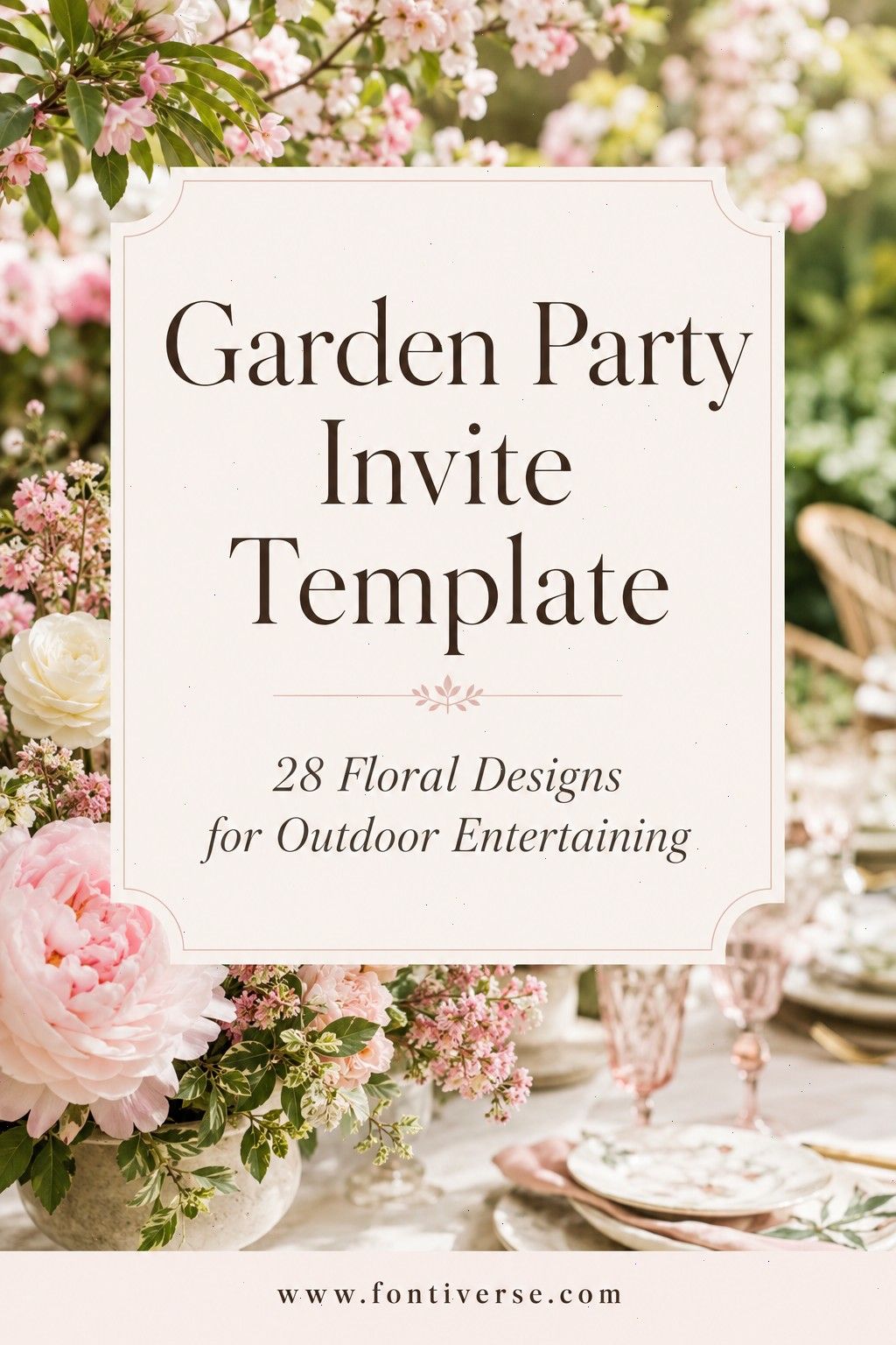 Garden Party Invite Template: 28 Beautiful Floral Designs 35 Elegant garden party invite template with floral designs and text for outdoor entertaining.