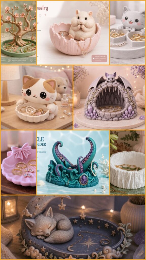 Creative 3D Printed Jewelry Boxes — DIY 3D printed gifts DIY 3D printed gifts featuring various jewelry and trinket boxes.