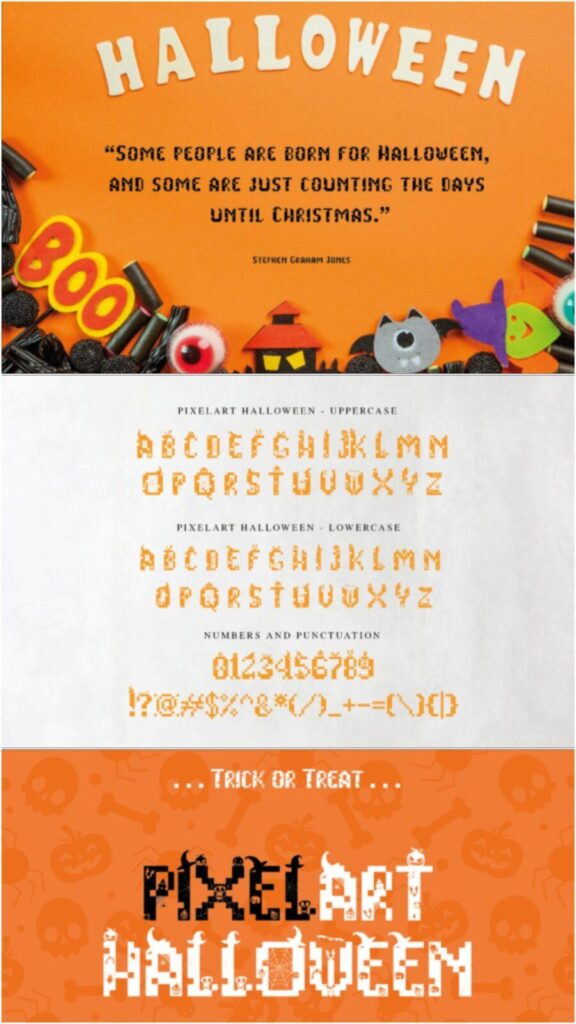 Pixelart Halloween Font Display gandr collage 73 1