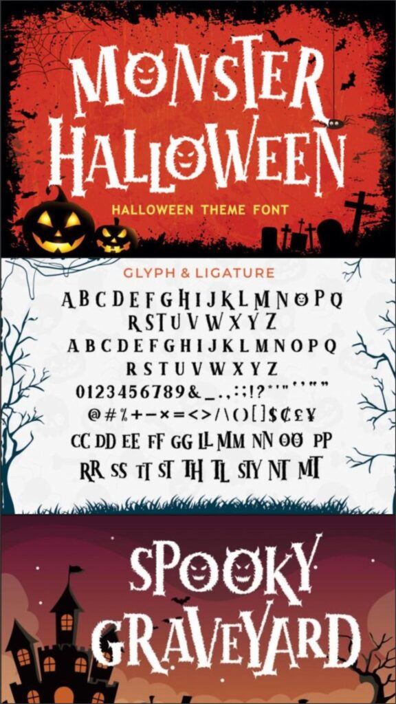 49 Thick Halloween Fonts for Bold Posters and T-Shirts 29 gandr collage 86 1
