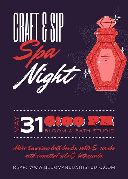 Spa Party Invite Template: 20 Beautiful Designs 12 Spa night invitation featuring a decorative bottle and event details.