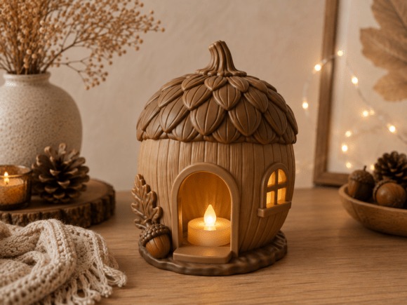Amazing DIY 3D Printed Gifts: 11 Creative Ideas Anyone Can Make 3 Acorn House Lantern for fall decor and fairy gardens — DIY 3D printed gifts