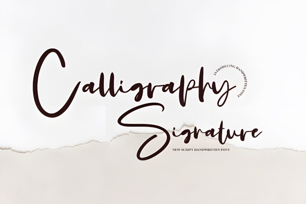 27 Calligraphy Alphabet for alphabet lettering projects 24 Calligraphy alphabet fonts showcasing the word Calligraphy Signature in a modern script style