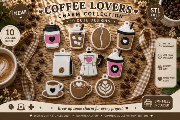 16 Best 3D Printed Gifts for Creative Handmade Surprises 8 3D printed coffee charms keychains for gifts โ 3D printed gifts