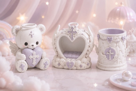 Amazing DIY 3D Printed Gifts: 11 Creative Ideas Anyone Can Make 6 Cute Angel Bear and Heart Shrine Bundle for sentimental gifts — DIY 3D printed gifts