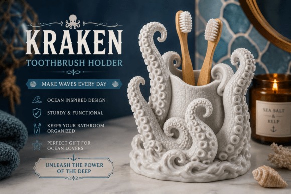 Amazing DIY 3D Printed Gifts: 11 Creative Ideas Anyone Can Make 11 Kraken Toothbrush Holder for ocean lovers and fantasy fans — DIY 3D printed gifts