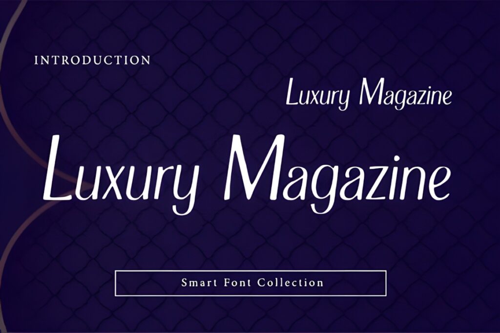 Best fonts for editorial design projects — 35 Picks 4 Luxury Magazine font sample showing sharp, contrast-rich display style for fonts for editorial design projects