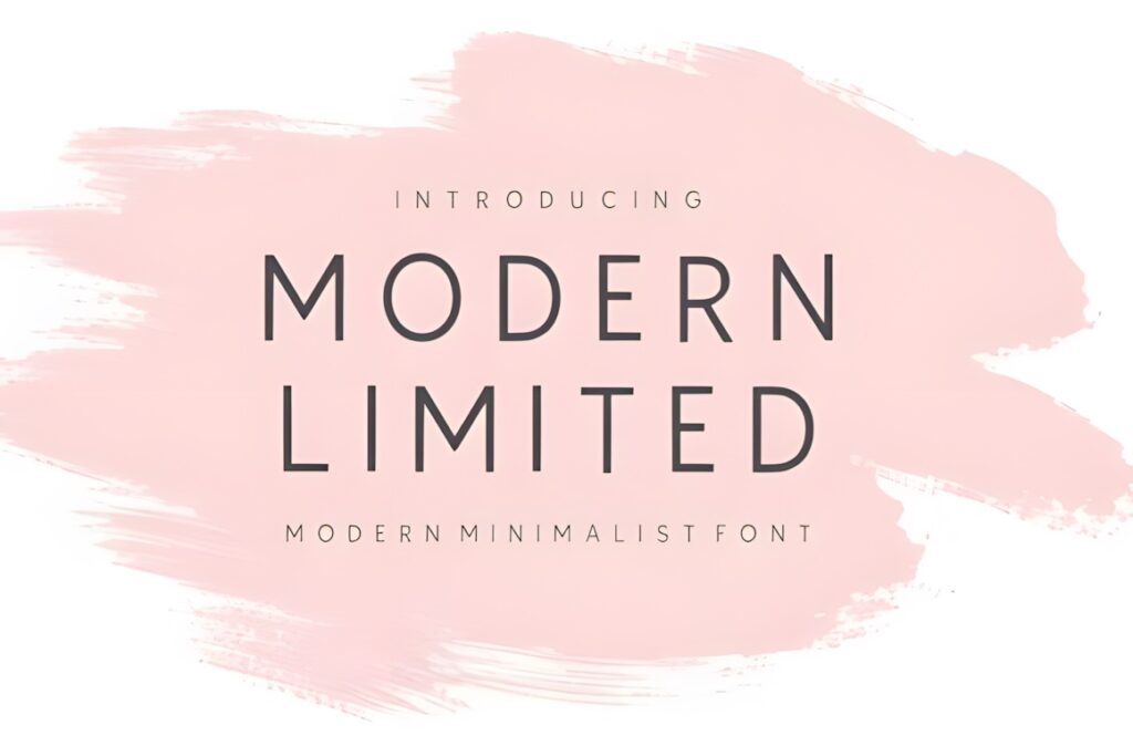 Best fonts for editorial design projects — 35 Picks 17 Modern Limited minimalist sans serif font for fonts for editorial design projects with balanced proportions on pink