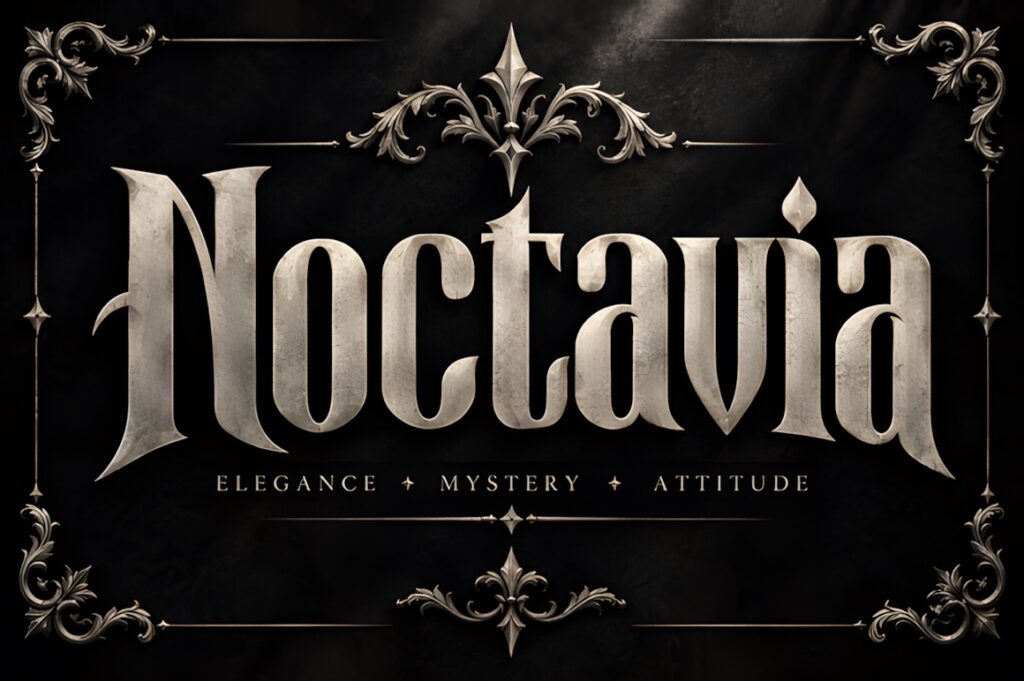 Best fonts for editorial design projects — 35 Picks 25 Noctavia font showcasing elegance and mystery for fonts for editorial design projects