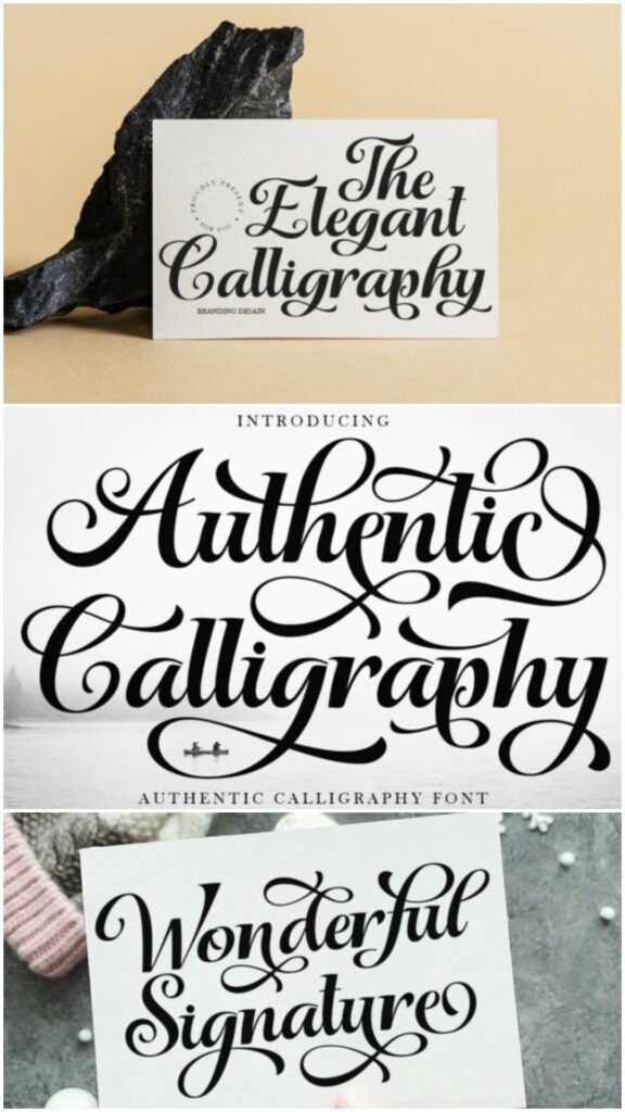 27 Calligraphy Alphabet for alphabet lettering projects 11 Calligraphy alphabet fonts showcasing elegant and authentic script styles with sweeping curves and flourishes