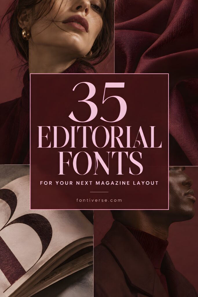 Best fonts for editorial design projects — 35 Picks 1 35 editorial fonts for editorial design projects displayed with magazine layout and fabric textures