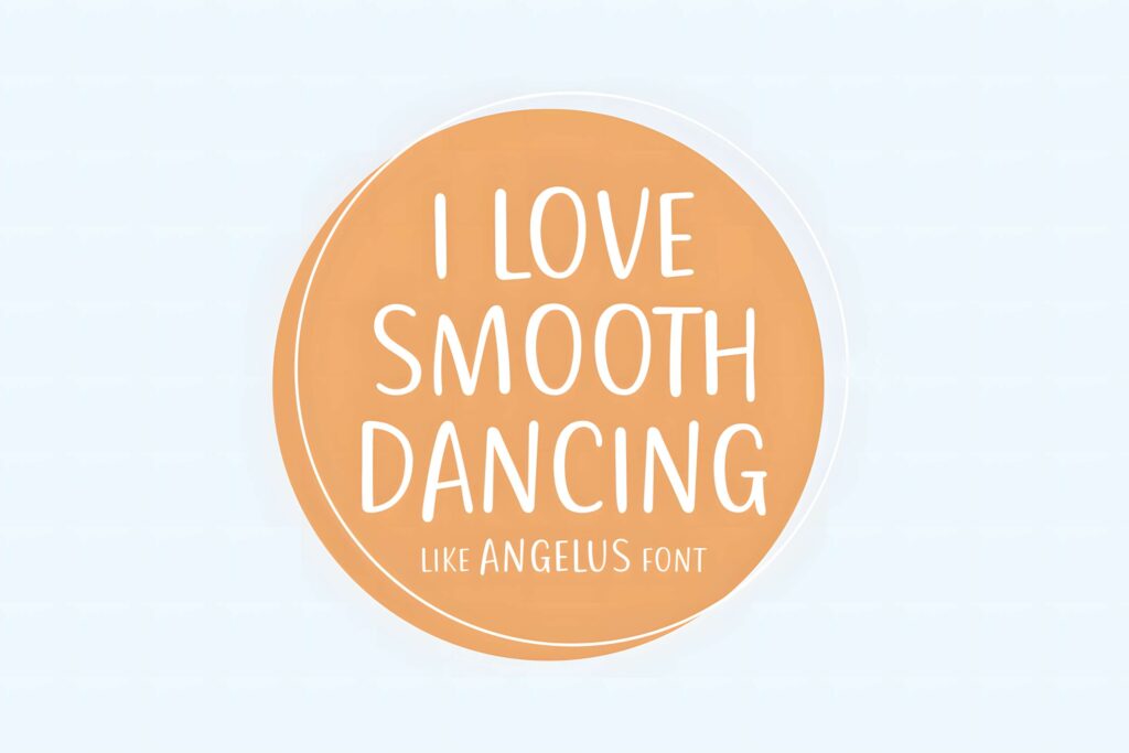 29 Canva Fonts for Painted Banners That Stand Out 43 Smooth dancing text in a round orange banner using Canva fonts for painted banners Angelus font