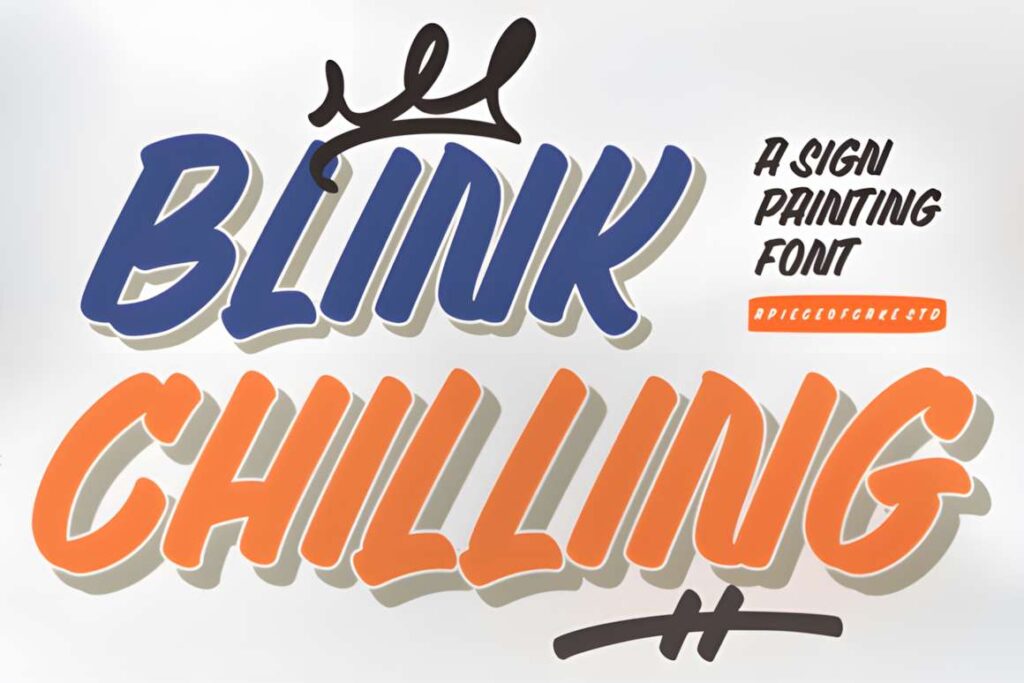 29 Canva Fonts for Painted Banners That Stand Out 115 Blink Chilling display font example showcasing Canva fonts for painted banners with playful sign-painting style