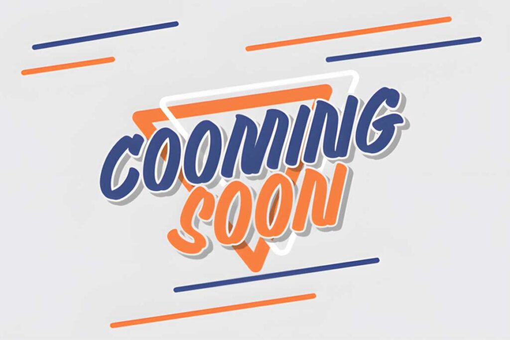 29 Canva Fonts for Painted Banners That Stand Out 118 Text reading 'Cooming Soon' in a playful font with blue and orange colors and decorative — Canva fonts for painted banners