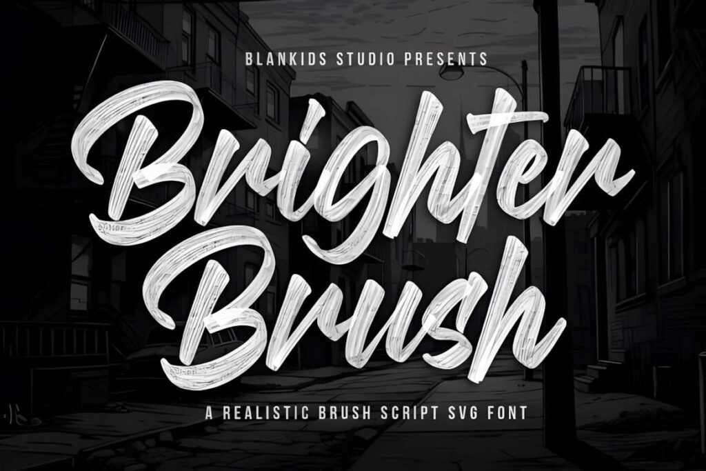 29 Canva Fonts for Painted Banners That Stand Out 19 Brighter Brush font sample showing realistic brush script style for Canva fonts for painted banners