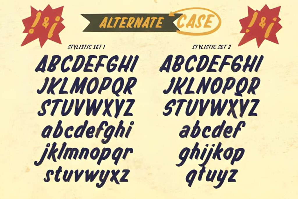 29 Canva Fonts for Painted Banners That Stand Out 51 Canva fonts for painted banners showing two stylistic sets of uppercase and lowercase letters with alternate case options