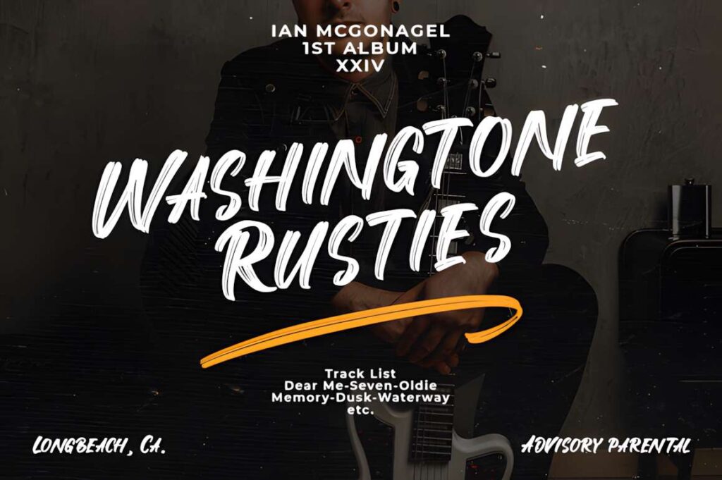 29 Canva Fonts for Painted Banners That Stand Out 65 Canva fonts for painted banners featuring bold brushed display text Washington Rusties on dark background
