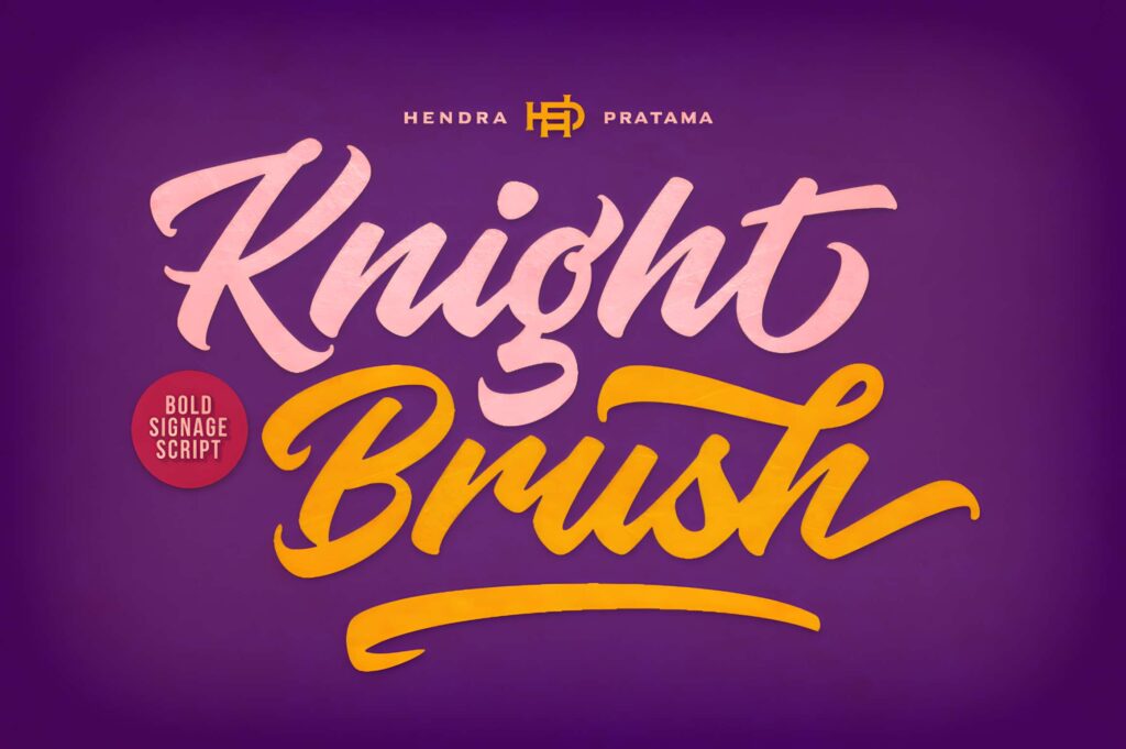29 Canva Fonts for Painted Banners That Stand Out 38 Knight Brush font example showing bold script style for Canva fonts for painted banners