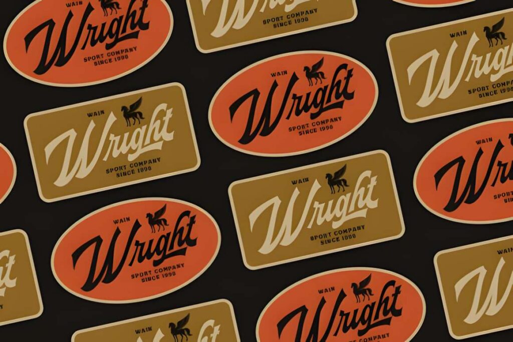 29 Canva Fonts for Painted Banners That Stand Out 102 Vintage style logos with Maltone font for painted banners in orange and beige on black — Canva fonts for painted banners