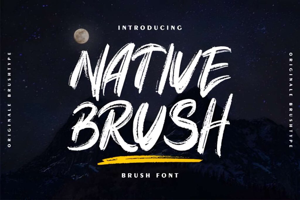 29 Canva Fonts for Painted Banners That Stand Out 12 Native Brush font with bold brush-pen strokes suitable for Canva fonts for painted banners