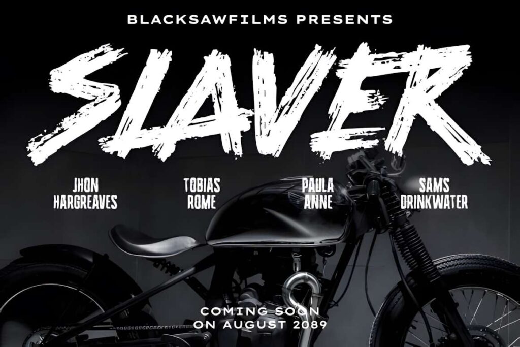 29 Canva Fonts for Painted Banners That Stand Out 123 Canva fonts for painted banners used in bold, rough-textured all-caps text over a motorcycle image