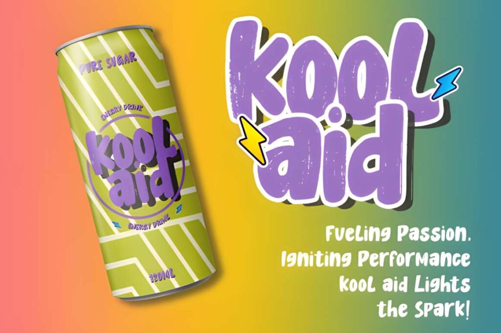 29 Canva Fonts for Painted Banners That Stand Out 35 Canva fonts for painted banners showing Kool Aid text in a hand-brush style with purple letters and lightning bolt accents