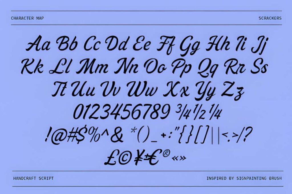 29 Canva Fonts for Painted Banners That Stand Out 116 Blink Chilling font character map showing uppercase, lowercase letters, numbers, and — Canva fonts for painted banners