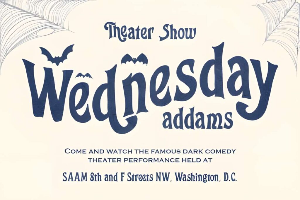 29 Canva Fonts for Painted Banners That Stand Out 60 Theater show banner using Canva fonts for painted banners with Halloween-themed design and spider webs