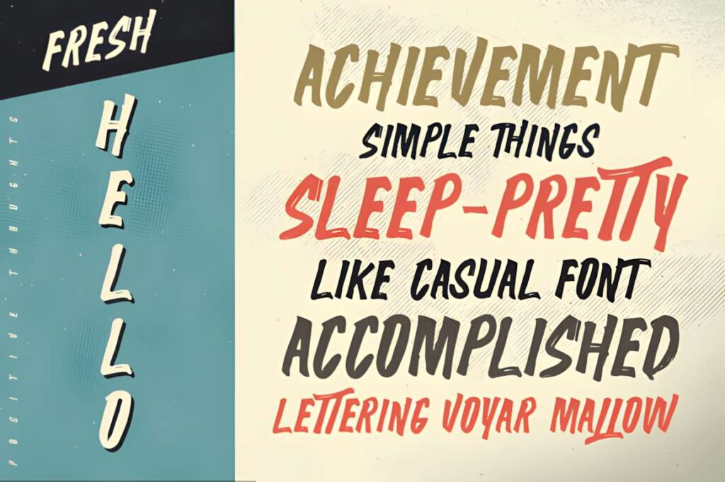 29 Canva Fonts for Painted Banners That Stand Out 39 Typography sample showcasing various fonts including casual and brush styles for Canva fonts for painted banners